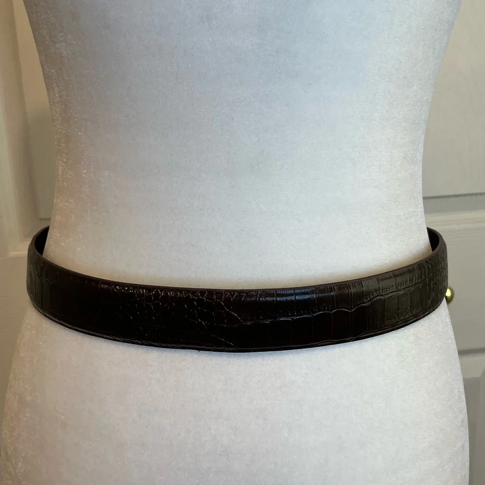 🐸 Brown Faux Leather Belt - Size 4